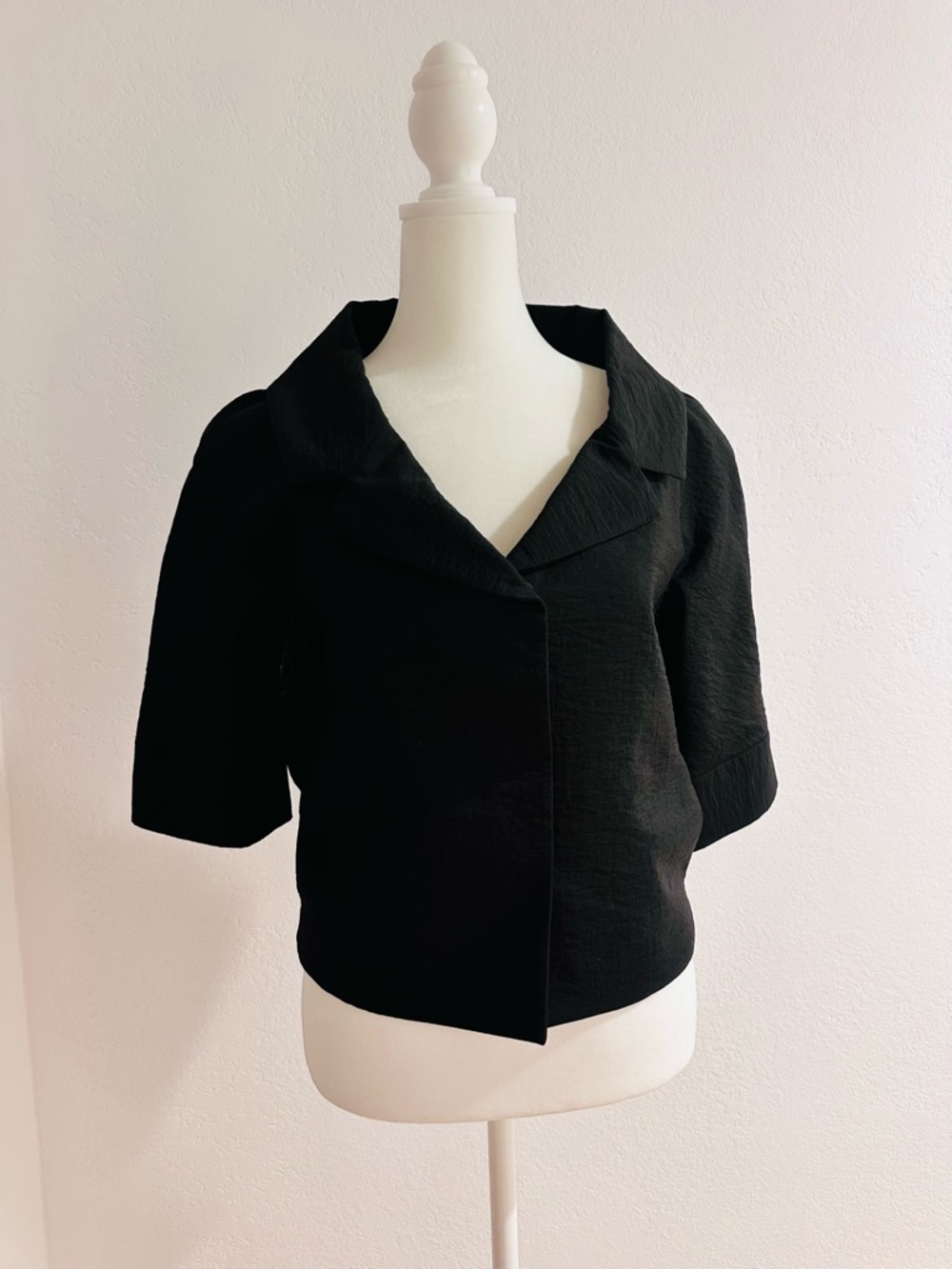 Marni Black Short-Sleeve Textured Jacket